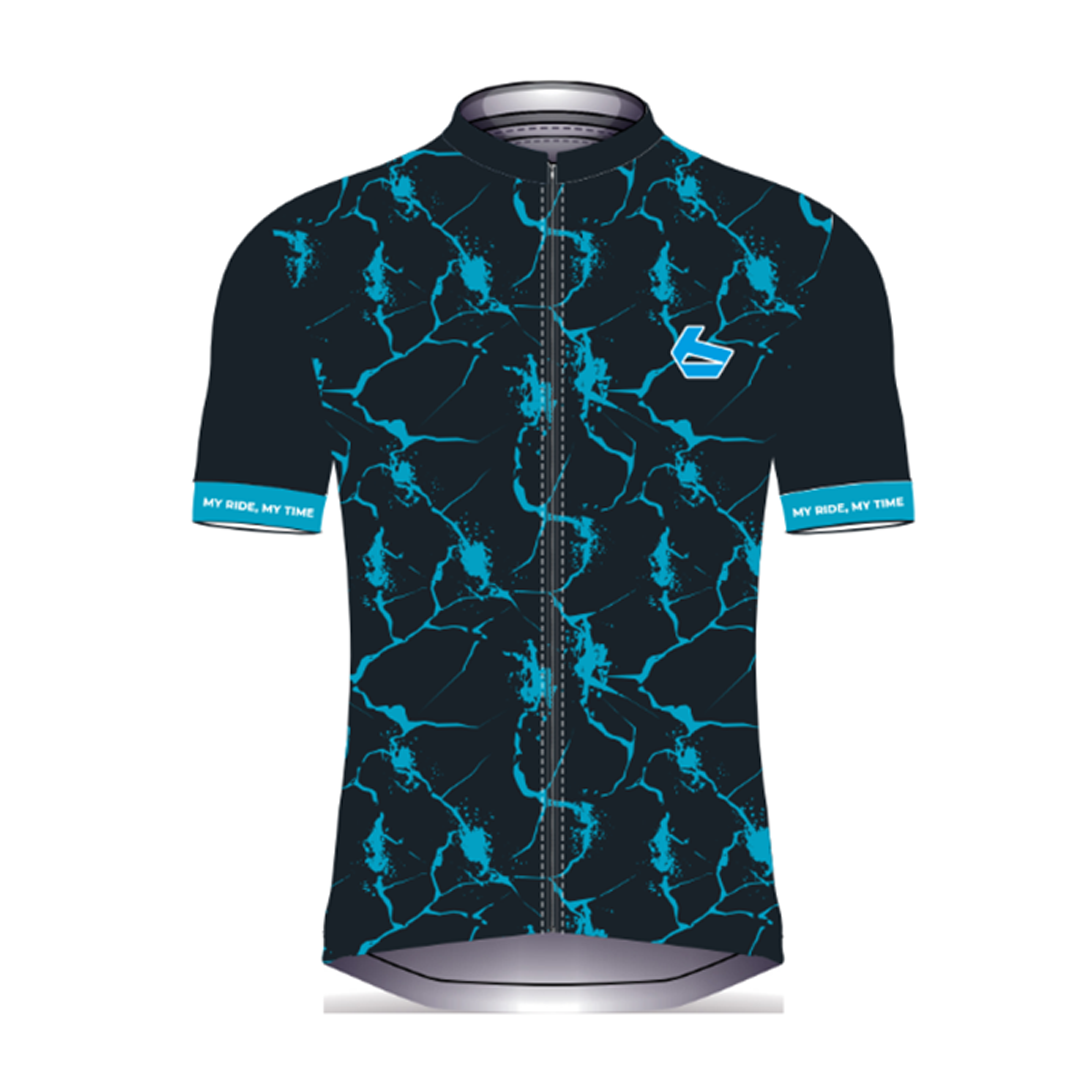 MY RIDE MY TIME FAN CYCLING JERSEY LIGHT BLUE/ DARK BLUE