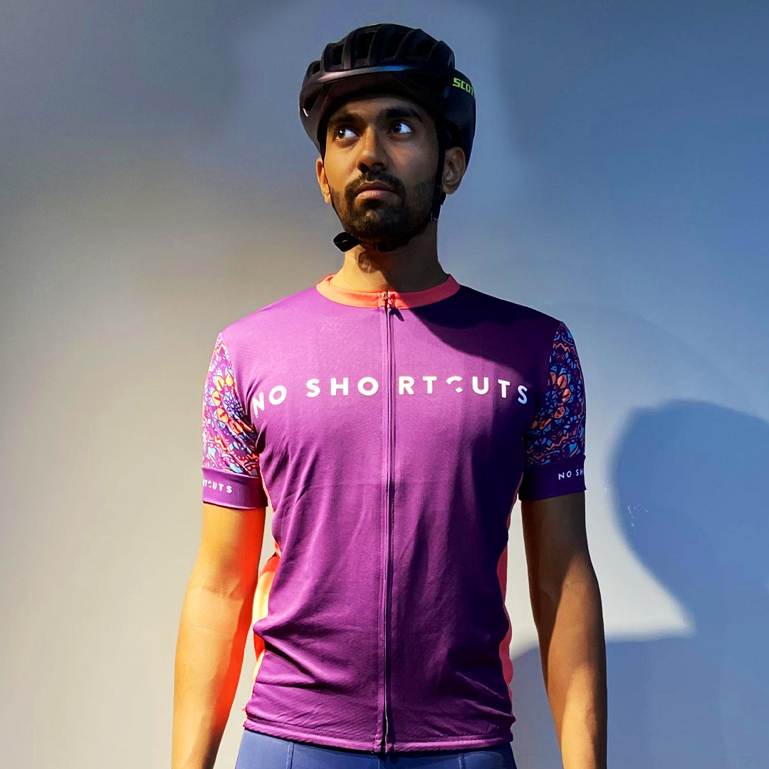NO SHORTCUT FAN CYCLING JERSEY PURPLE/PINK