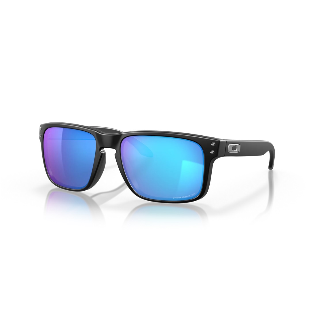 OAKLEY HOLBROOK MATTE BLACK PRIZM SAPPHIRE IRID POLAR SUNGLASSES