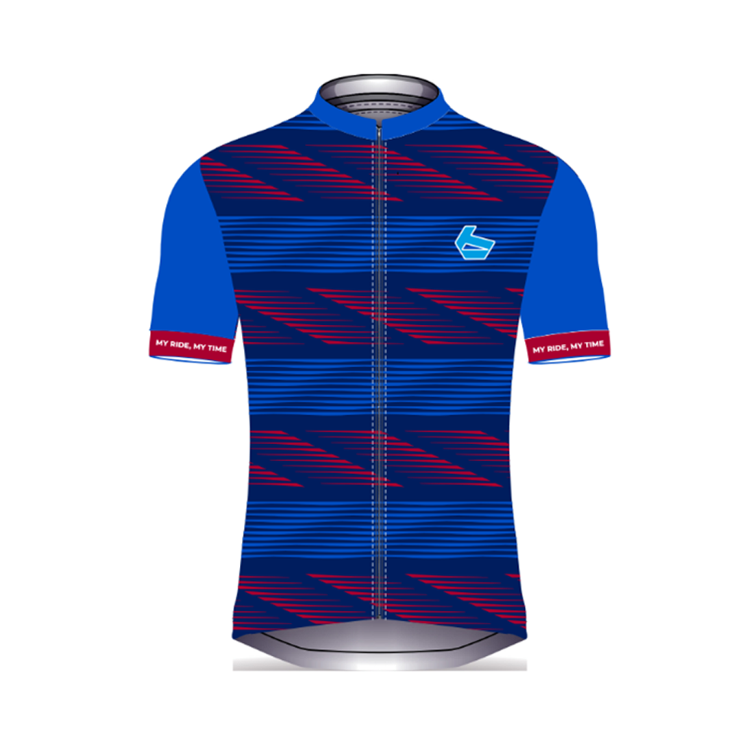 MY RIDE MY TIME FAN CYCLING JERSEY PURPLE/RED