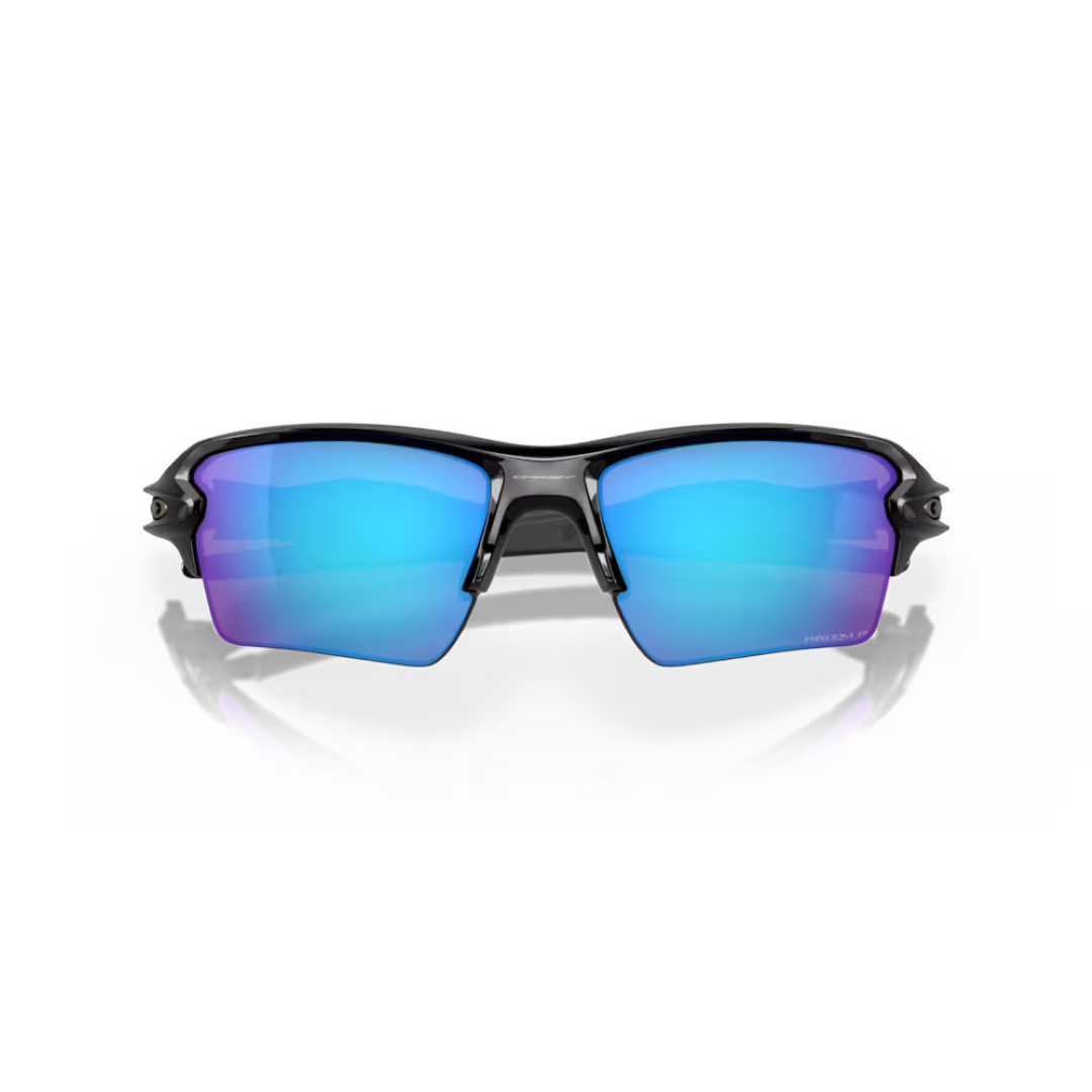 OAKLEY FLAK 2.0 XL PRIZM SAPPHIRE POLARIZED LENSES, POLISHED BLACK FRAME SUNGLASSES